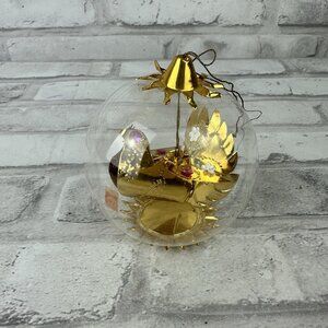 Resl Lenz W Germany DOVE Foil Spinner Glass Christmas Ornament Mid Century